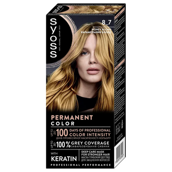 Фарба для волосся Syoss 8-7 Карамельний блонд, 115 мл - Pampik