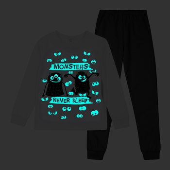 Піжама, що світиться Garnamama Neon PG 128 Чорний Білий (1025233.5084179) - Pampik - 2