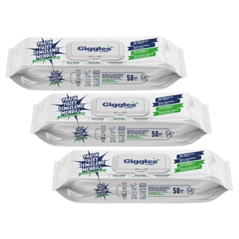 Вологі серветки для прибирання Giggles Універсальні, 150 шт. (3 уп. по 50 шт.) - Pampik