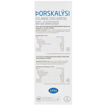 Омега-3 Lysi риб'ячий жир з печінки тріски з вітамінами A, D, E, зі смаком лимона та м'яти, 240 мл - Pampik - 5