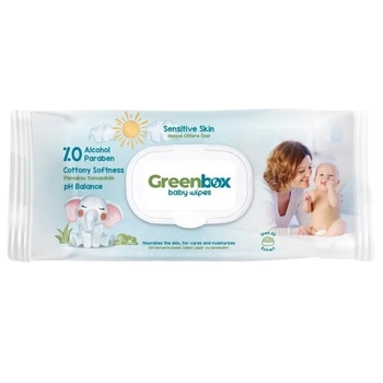 Вологі серветки Greenbox Дитячі, з клапаном, 120 шт. - Pampik