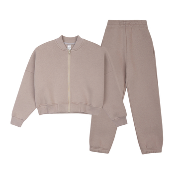 Спортивний костюм на флісі Garnamama Oversize sport zip 152 Бежевий (1043599.1408661) - Pampik
