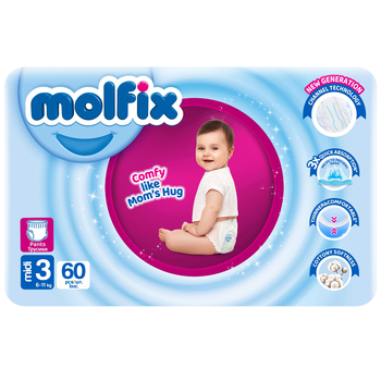Підгузки-трусики Molfix, 3 (6-11 кг), 60 шт. - Pampik