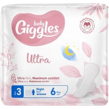 Гігієнічні прокладки Giggles Lady Ultra Night 3, 6 крапель, 6 шт. - Pampik