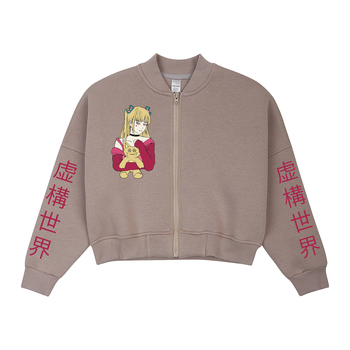 Бомбер утеплений Garnamama Oversize sport hood накл 122-128 Бежевий (1043944.1408932) - Pampik