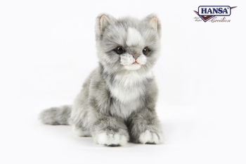 М'яка іграшка Hansa Жакардове сіре кошеня, 19 см (70638) - Pampik - 2