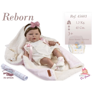 Кукла Munecas De Cuna Reborn Magdalena с розовой повязкой, 45 см (45603) - Pampik - 2