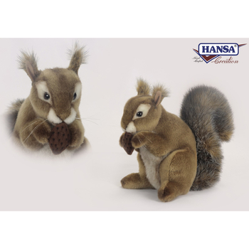 М'яка іграшка Hansa Білка з горішком, 22 см (2037) - Pampik - 2