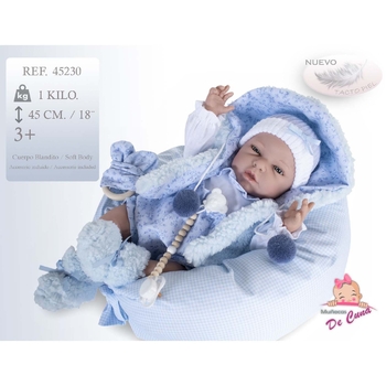 Кукла Munecas De Cuna в голубом комбинезоне, 45 см (43250) - Pampik - 2
