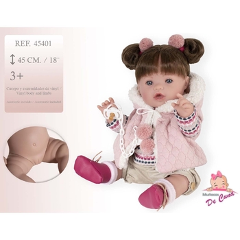 Лялька Munecas De Cuna Дівчинка, з коричневим волоссям, 45 см (43205) - Pampik - 2