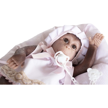 Игровой набор Munecas De Cuna Reborn Обезьянка, 36 см (B36401) - Pampik - 4