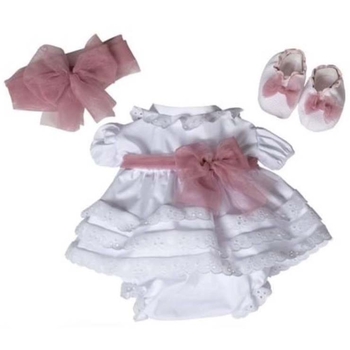 Набір одягу для ляльки Munecas De Cuna, 55 см, білий з рожевим (R55222) - Pampik