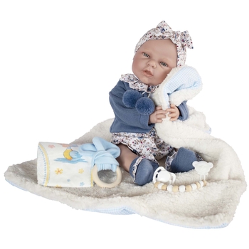 Кукла Munecas De Cuna в синей одежде, 45 см (41768) - Pampik
