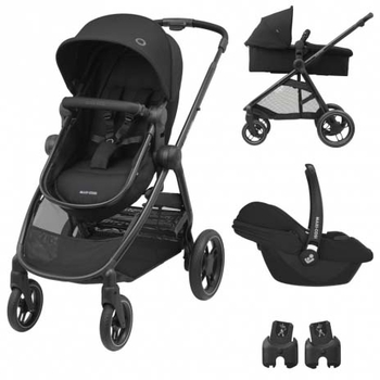 Універсальна коляска-трансформер 3 в 1 Maxi-Cosi Zelia 3 Duo Essential Black (1930672110) - Pampik