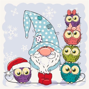 Картина за номерами ArtCraft Гномик із совами 30х30 см (15556-AC) - Pampik