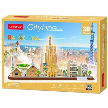 Пазл 3D CubicFun City Line Барселона, 186 элементов (MC256h) - Pampik