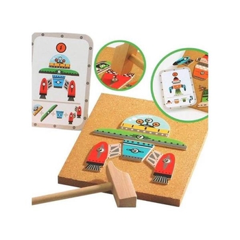 Дерев'яна аплікація Djeco Роботи з молоточком (DJ06646) - Pampik - 5