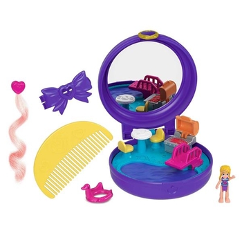 Игровой набор Polly Pocket Тематические прически фиолетовый (GVM22-GVM23) - Pampik