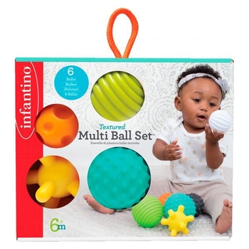 Набір тактильних м'ячиків Infantino Кольорові кульки (206688I) - Pampik