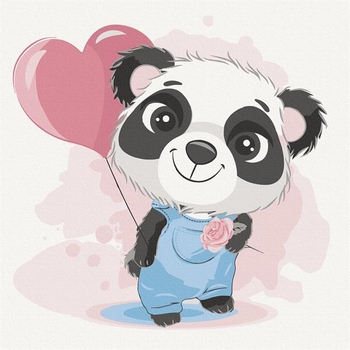 Картина по номерам ArtCraft Панда с шариком 30х30 см (15534-AC) - Pampik