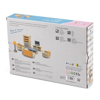 Деревянная мебель для кукол PolarB Гостиная (44037) - Pampik - 5