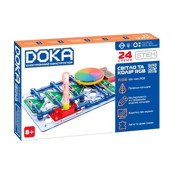 Електронний конструктор Doka Світло та колір RGB (D70700) - Pampik