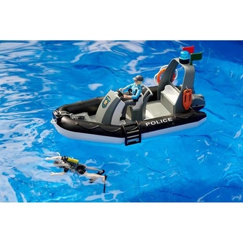 Автомодель Bruder Поліцейський автомобіль RAM 2500 з човном та фігурками 1:16 (02507) - Pampik - 3