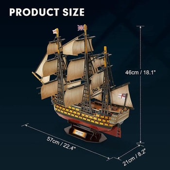 3D пазл CubicFun Корабль HMS Victory (T4019h) - Pampik - 5