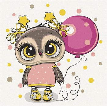 Картина по номерам ArtCraft Совенок с шариком 30х30 см (15514-AC) - Pampik