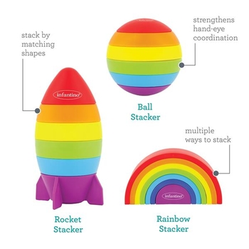 Набір розвивальних іграшок 3 в 1 Infantino Дивовижні предмети (315300) - Pampik - 2