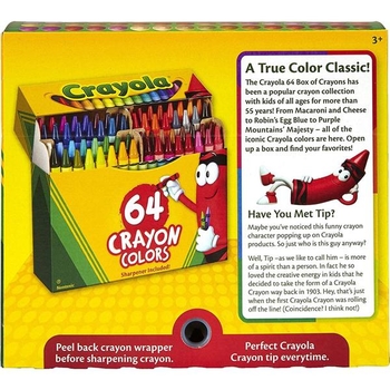 Набор воскового мела Crayola Crayons 64 цвета (52-6448) - Pampik - 5