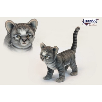 М'яка іграшка Hansa Сіре кошеня, довжина 30 см (6574) - Pampik - 2