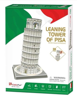 Пазл 3D CubicFun Пизанская башня, 27 элементов (C241h) - Pampik