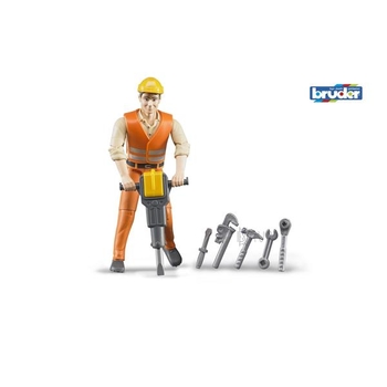 Фигурка Bruder Строитель 11 см с аксессуарами (60020) - Pampik