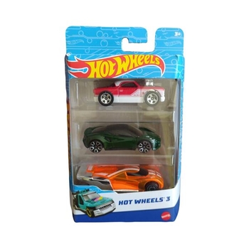 Набір машинок Hot Wheels 3 шт. 1:64 червоно-білий, темно-зелений, помаранчевий (K5904-20) - Pampik