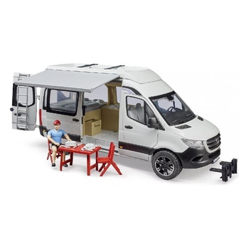 Автомодель Bruder Автомобіль MB Sprinter для кемпінгу з фігуркою 1:16 (02672) - Pampik
