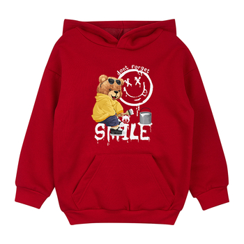 Худі на флісі Garnamama Basic Hoodie soft принт 122 Червоний (1035111.13978810) - Pampik