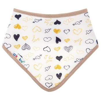 Нагрудник бандана Akuku Сердечка, бежевий (A1512) - Pampik - 2