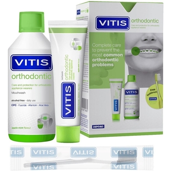 Набір Vitis Orthodontic: зубна паста, 100 мл + ополіскувач, 500 мл + зубна щітка - Pampik