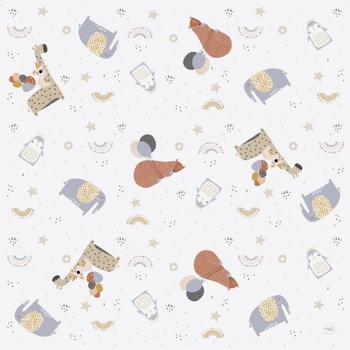 Килимок водонепроникний Ceba Baby Giraffe, 120x120 см, білий з бежевим (W-308-000-637) - Pampik