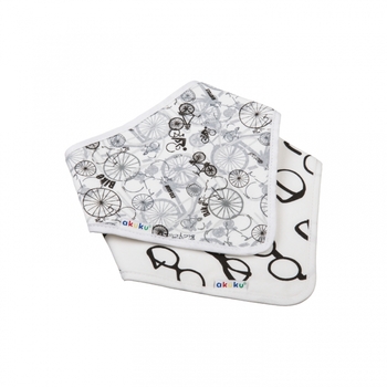 Нагрудник-бандана Akuku Велосипеды, 2 шт., молочный (A1474) - Pampik