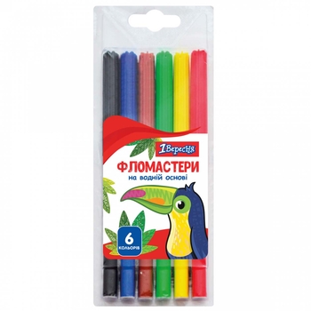 Фломастеры 1 Вересня Zoo Land, 6 цветов (650456) - Pampik