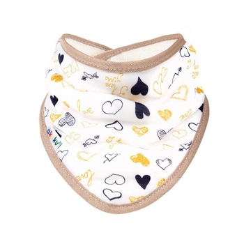 Нагрудник бандана Akuku Сердечка, бежевий (A1512) - Pampik