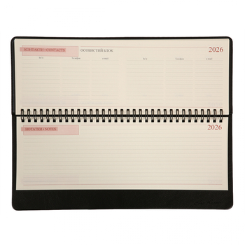 Планінг настільний Leo Planner Persona, датований 2026, 30х14 см, 128 сторінок, чорний (252657) - Pampik - 3