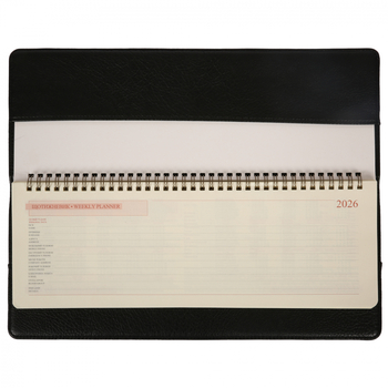 Планінг-щотижневик настільний Leo Planner Credo, датований 2026, 34х13 см, 128 сторінок, чорний (252679) - Pampik - 2