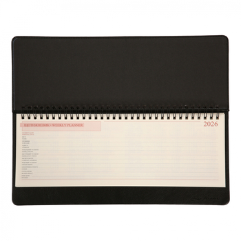 Планінг настільний Leo Planner Persona, датований 2026, 30х14 см, 128 сторінок, чорний (252657) - Pampik - 2