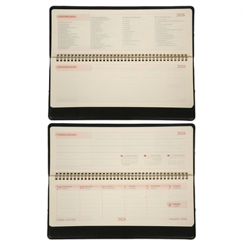 Планінг-щотижневик настільний Leo Planner Credo, датований 2026, 34х13 см, 128 сторінок, чорний (252679) - Pampik - 5
