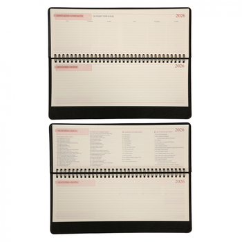 Планінг настільний Leo Planner Persona, датований 2026, 30х14 см, 128 сторінок, чорний (252657) - Pampik - 5