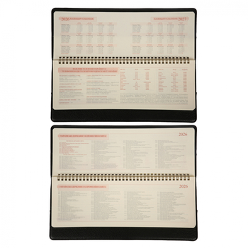 Планінг-щотижневик настільний Leo Planner Credo, датований 2026, 34х13 см, 128 сторінок, чорний (252679) - Pampik - 4
