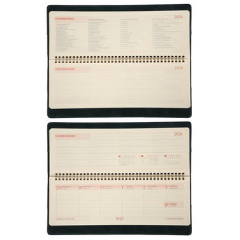 Планінг-щотижневик настільний Leo Planner Case, датований 2026, 34х13 см, 128 сторінок, темний смарагд (252678) - Pampik - 5